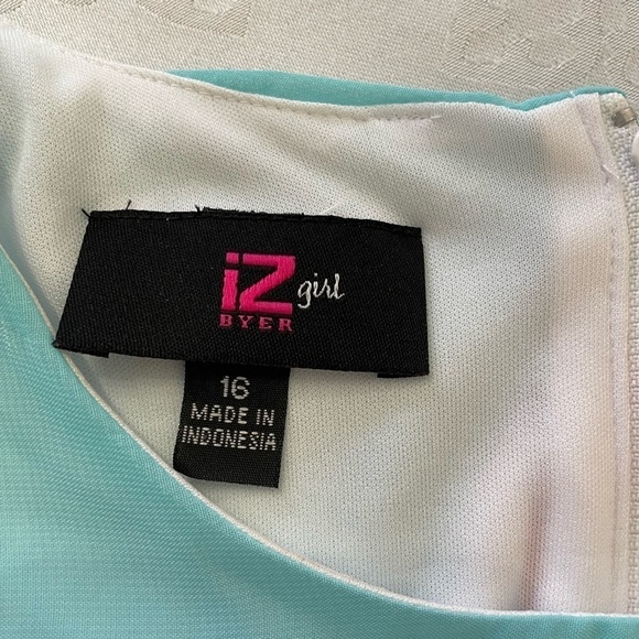 IZ  Amy Byer  Girls dress , sheer pastel, lined zip in the back paisley pattern - Picture 3 of 3